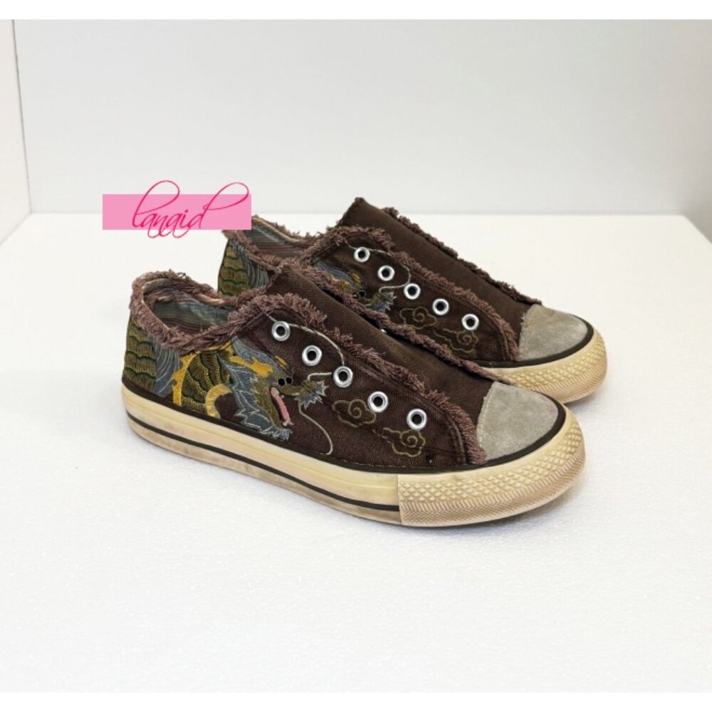 Skechers Cali Sneakers Orion Dragon Chinese Asian Oriental Japanese Distressed 6